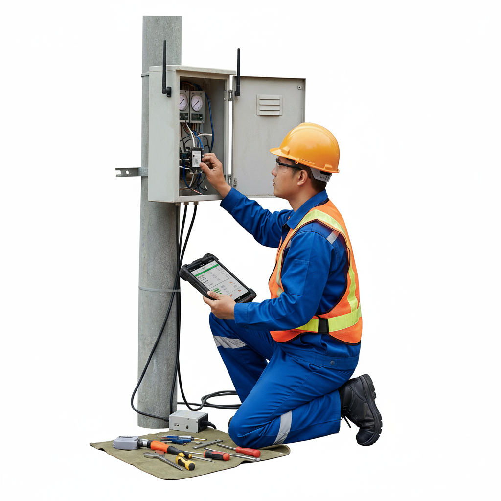 tecnico instalando un sensor-1